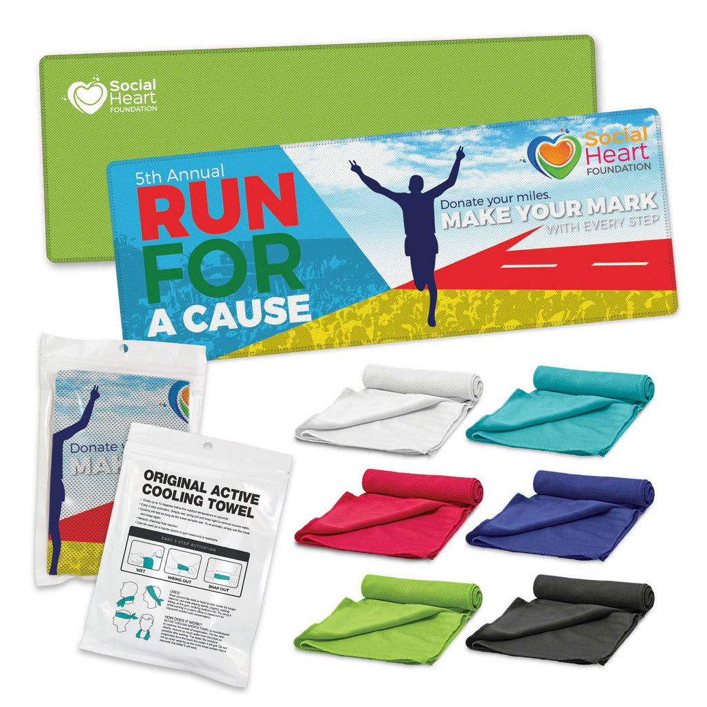 Active Cooling Towel in a Pouch