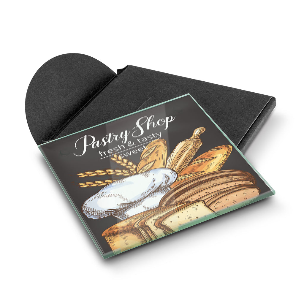 Square glass coaster