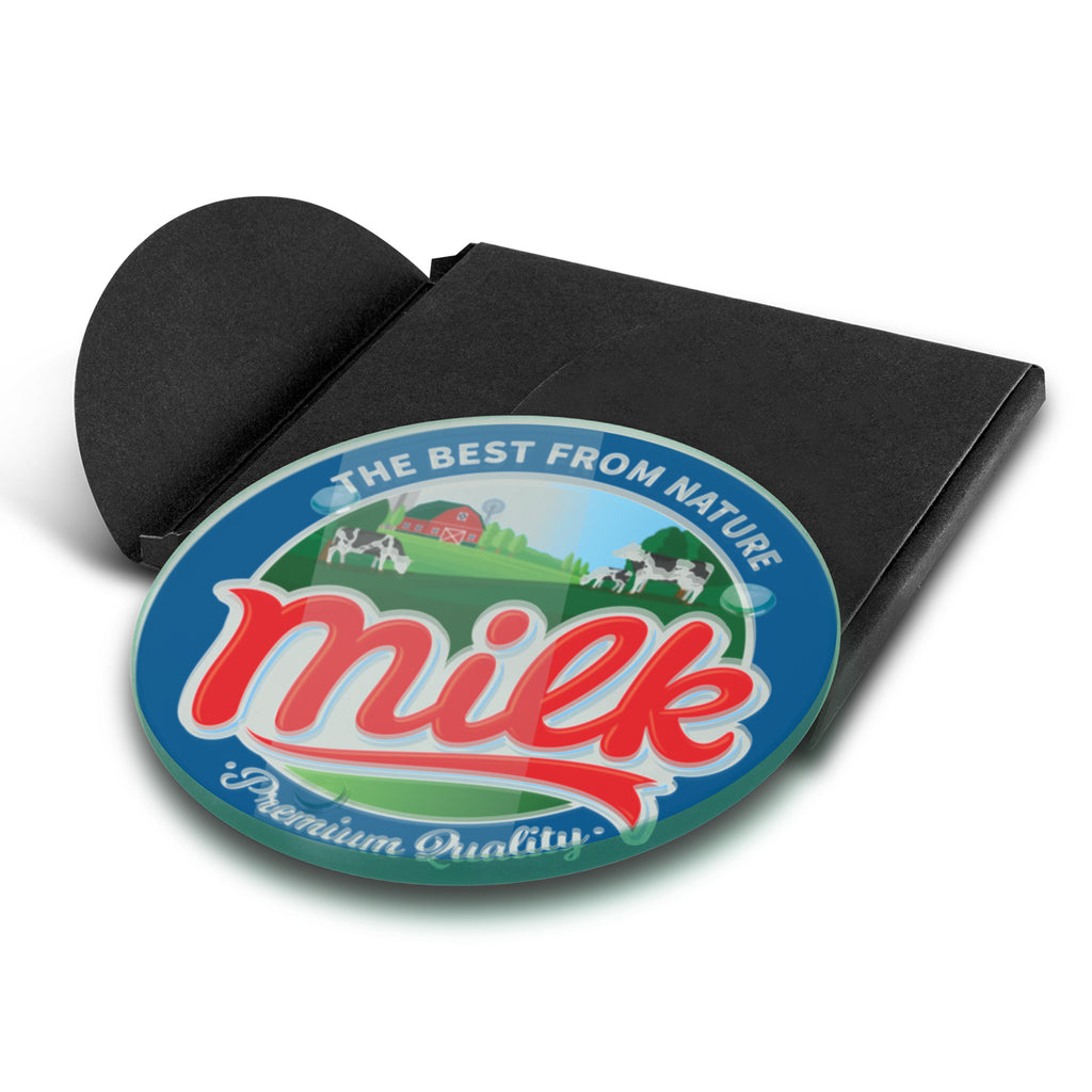Round glass coaster