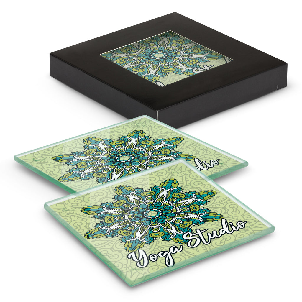 square glass coaster