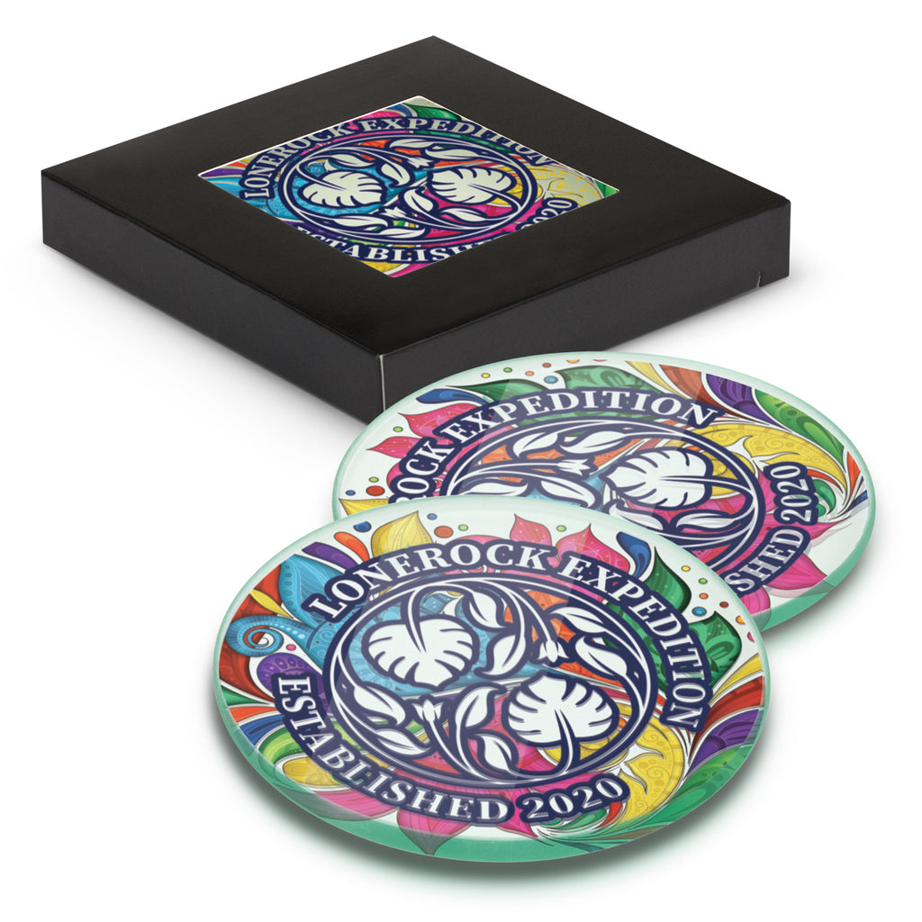 round glass coaster