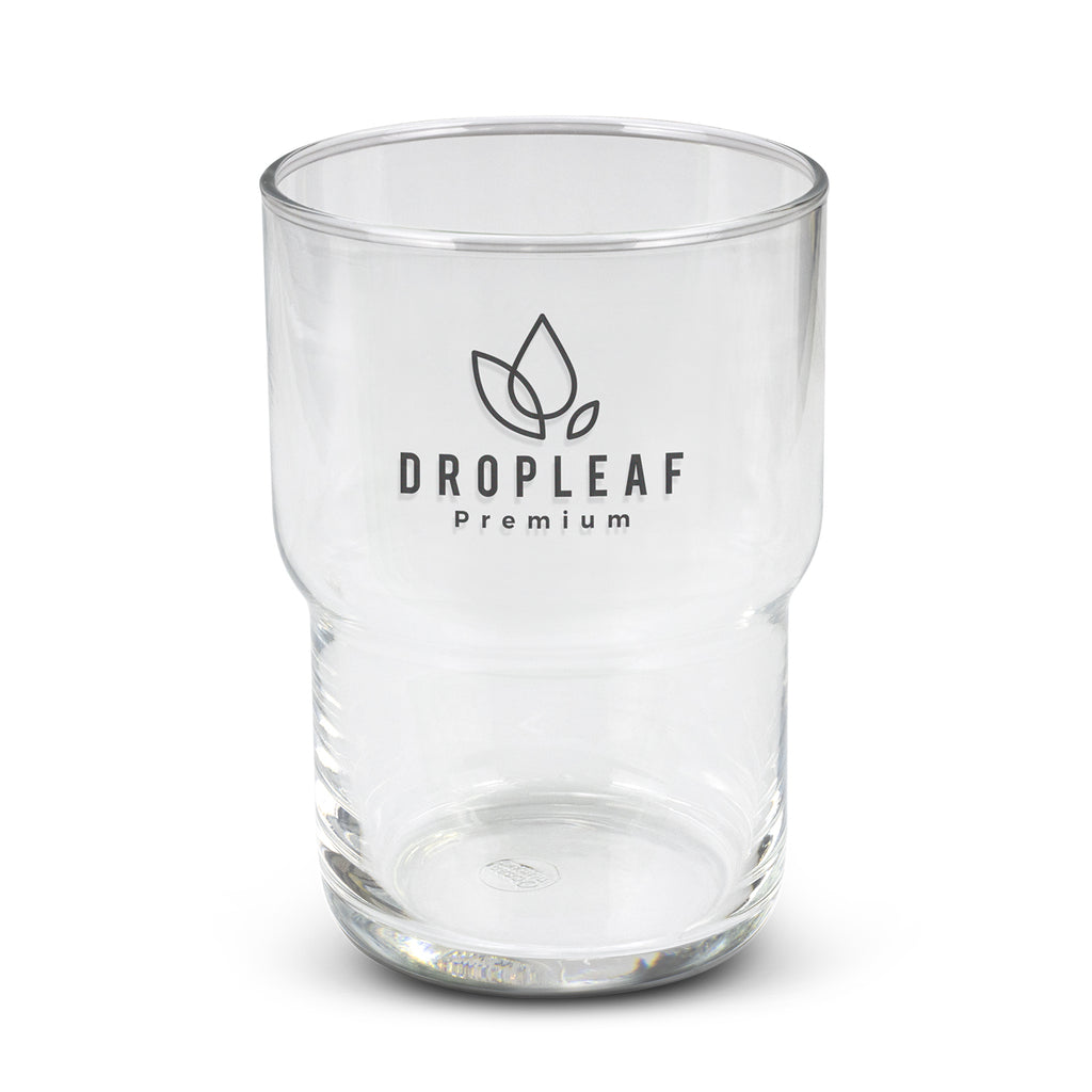 Art-deco inspired 460ml glass tumbler