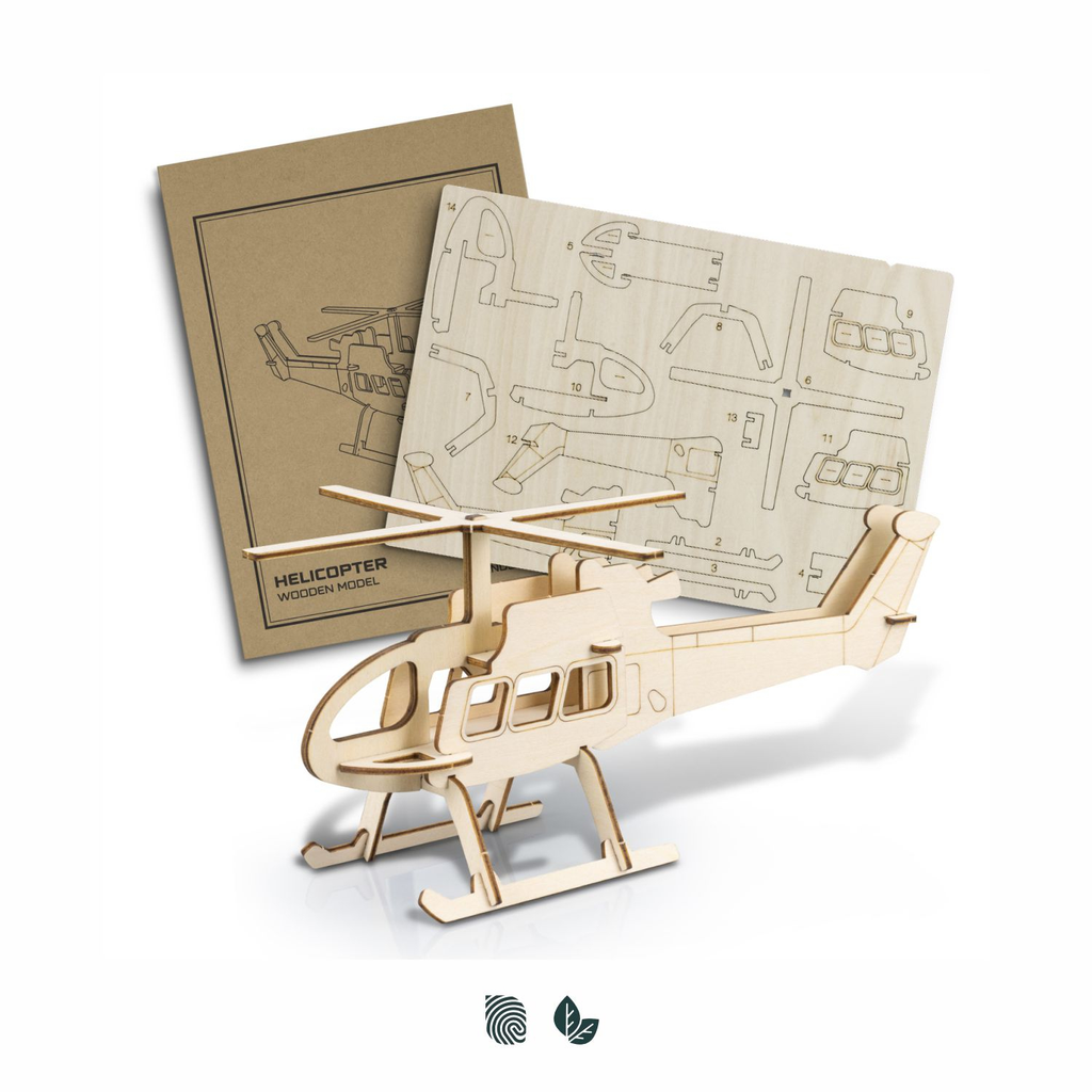 Basswood Helicopter Model
