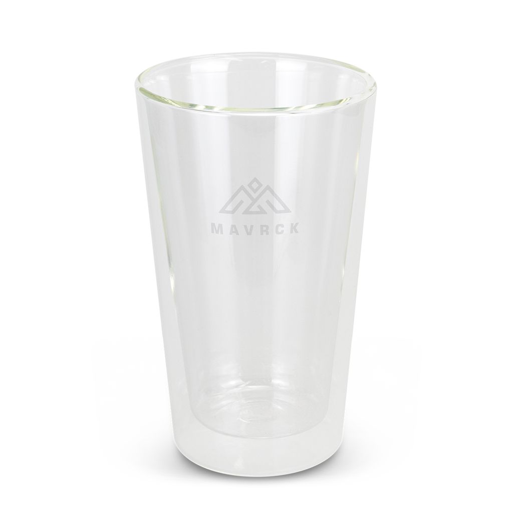 Elegant 400ml double wall glass tumbler