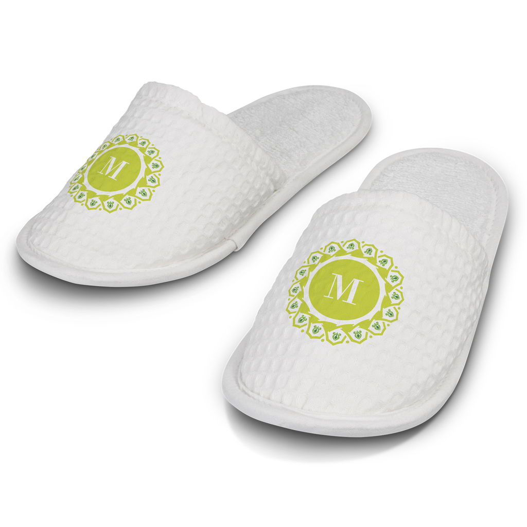 240gsm 100% cotton waffle slippers