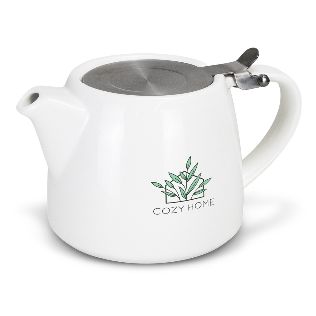 490ml glossy stoneware teapot
