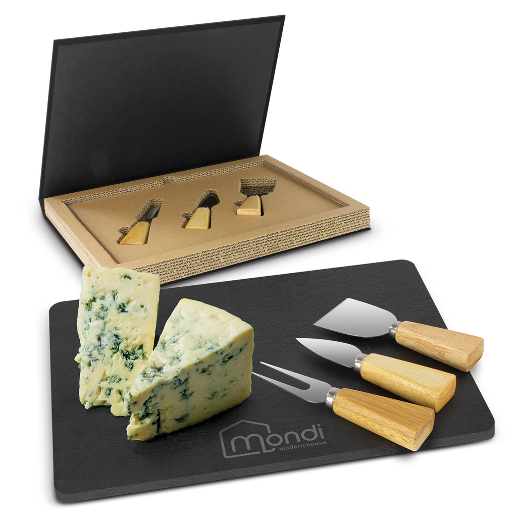 Luxury rectangular slate cheese board set