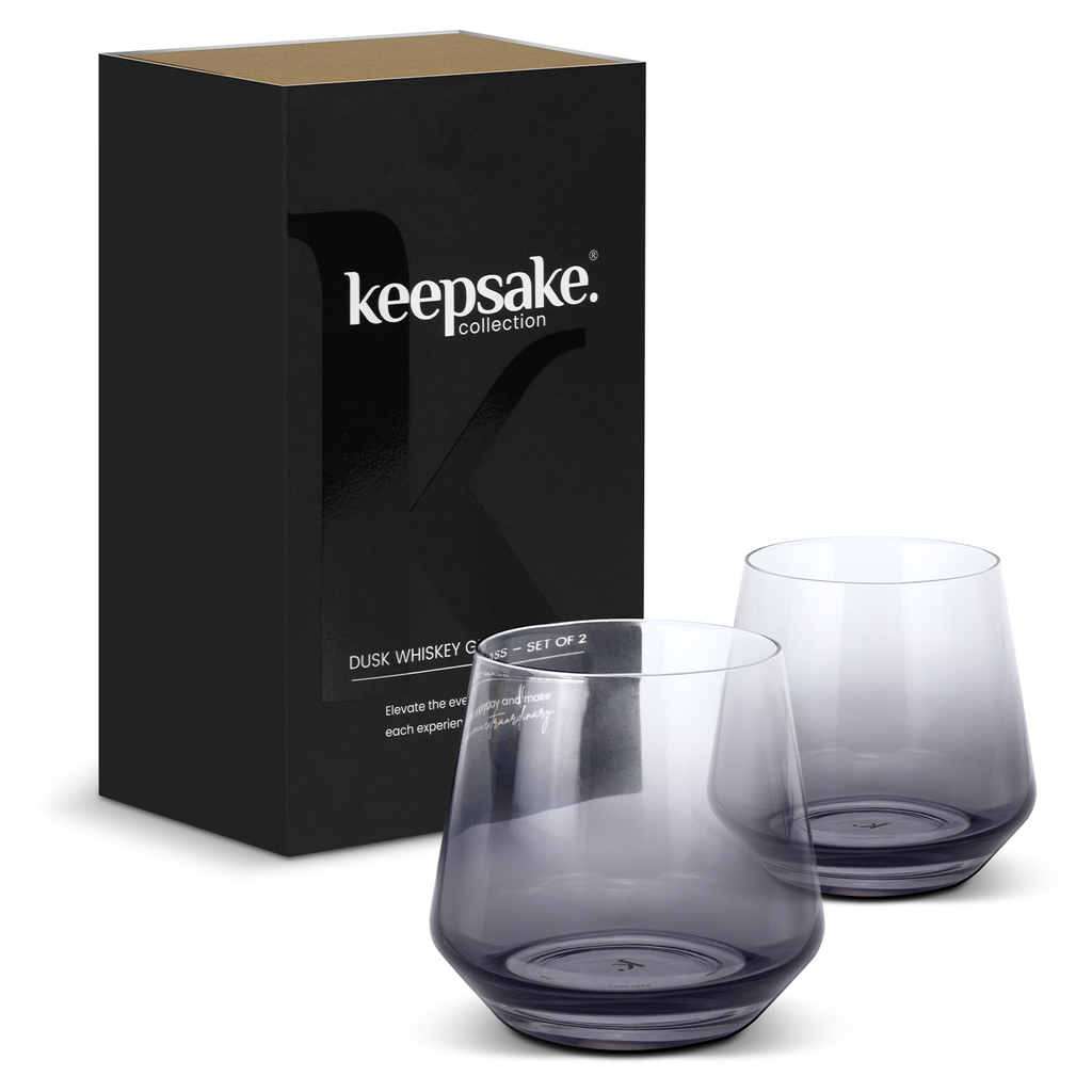 Elegant set of two 400ml whiskey glasses