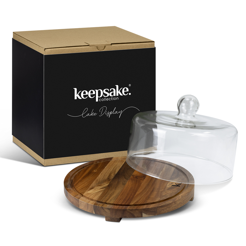 Natural acacia wooden base cake display