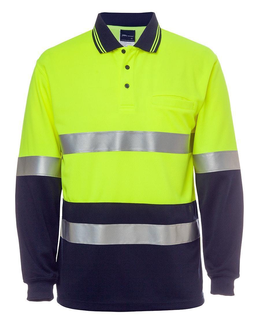 Hi Vis L/S (D+N) Cotton Back Polo - New Age Promotions
