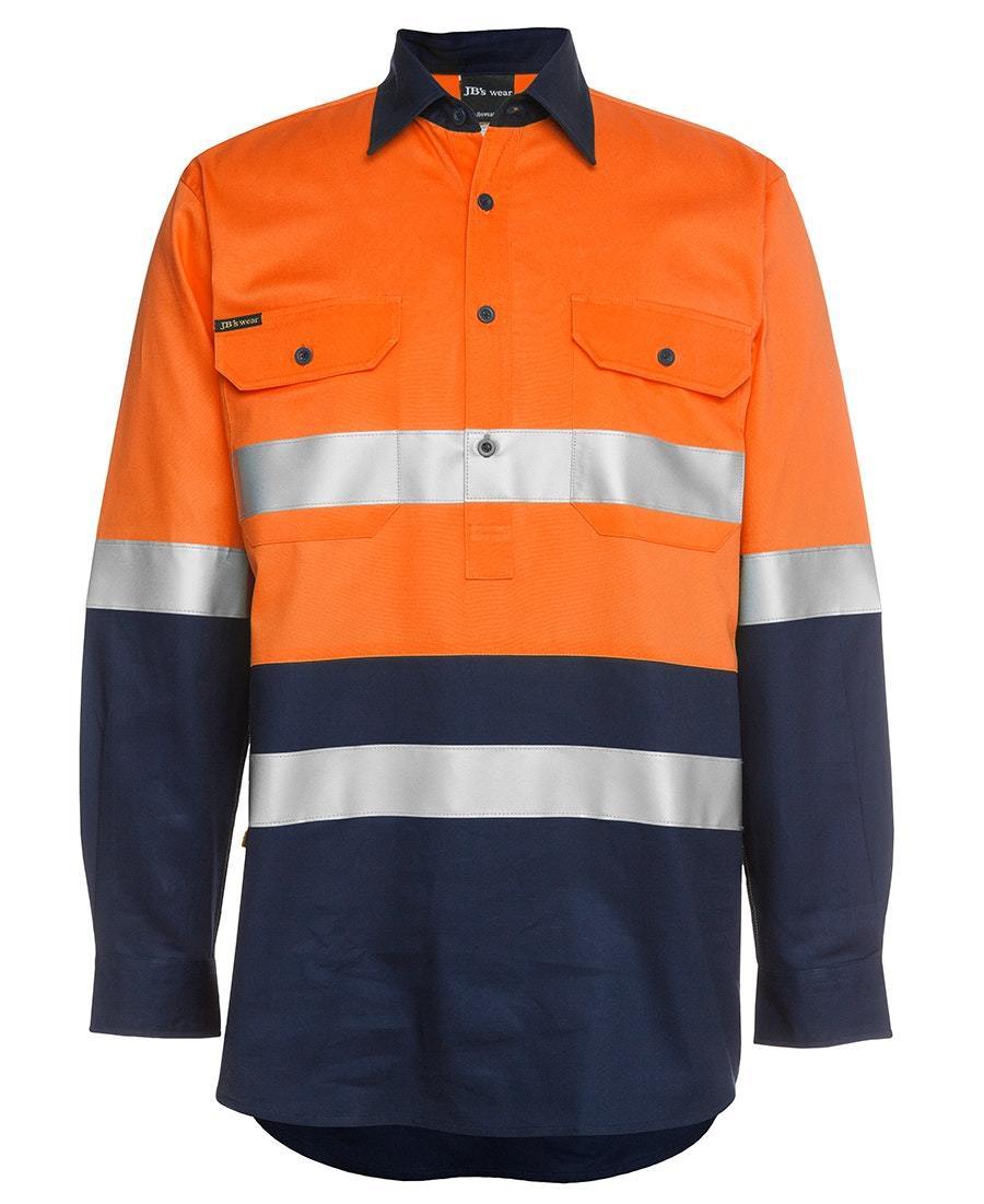Hi Vis L/S (D+N) 190g Close Front Shirt - New Age Promotions