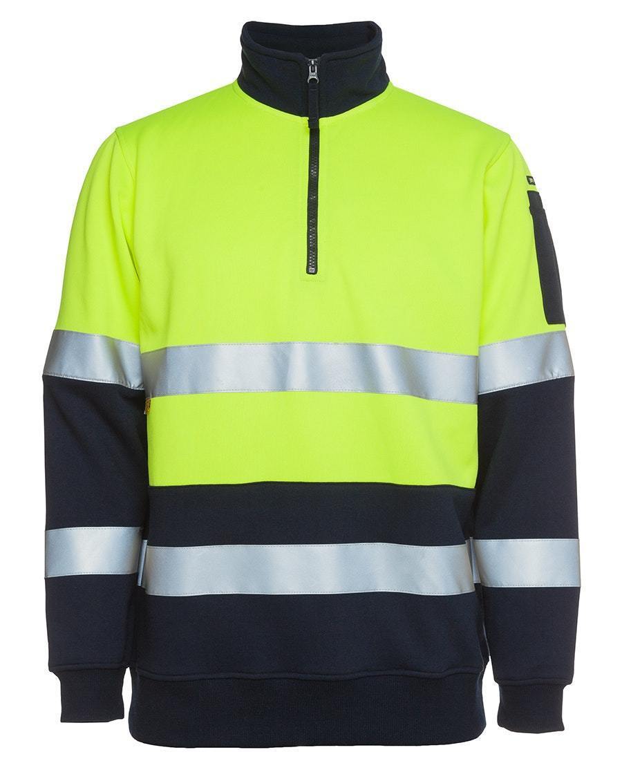 Hi Vis 1/2 Zip (D+N) Fleecy Sweat - New Age Promotions