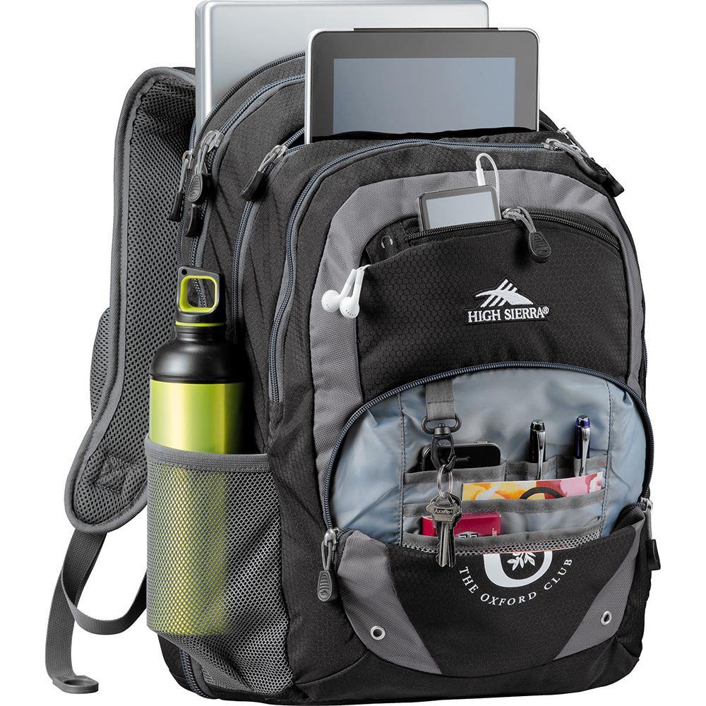 High Sierra Overtime Fly-By 17 inch Computer Backpack - Black - New Age Promotions