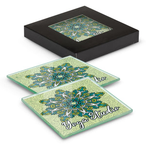 square glass coaster